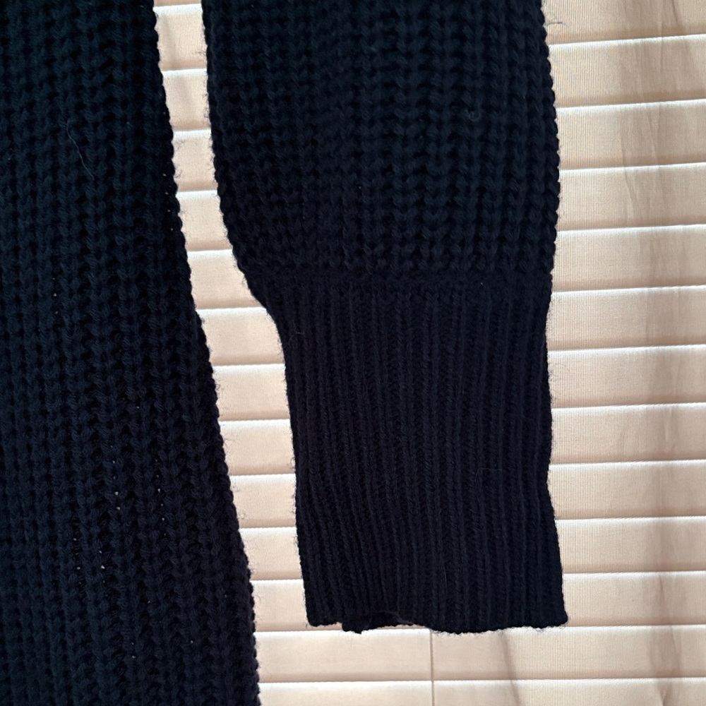 Maurices Navy Maxi Cable Knit Sweater Dress Balloon Sleeves  NWOT S/M - Picture 7 of 10